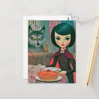 Thumbnail for Retro Having Pie With the Wolf Postcard