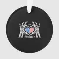 America Skull Skeleton Hand Artwork Editable Layer Ornament