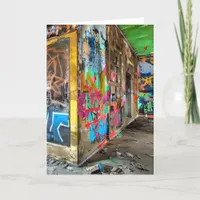 Street Art Abandoned Building | Colorful Day Card
