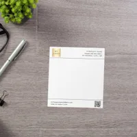 White black QR code business logo letterhead Notepad