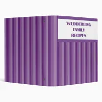 Purple Striped Family Recipe Binder