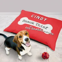 Funny Snack Thief Extraordinaire Bright Red Dog Pet Bed