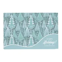 Stylized Coastal Christmas Trees Pattern#6 ID1009 Placemat