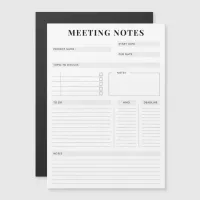 Minimal Professional Meeting Notes Planner Magnetic Invitation