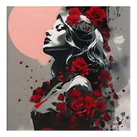 Woman with Red Roses Acrylic Print