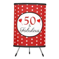 50 and Fabulous Photos Custom 50th Birthday WH Red Tripod Lamp