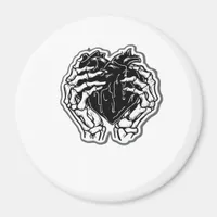 Skeleton Heart Hands Funny Playful Mood Magnet