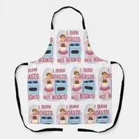 Burn Roasts Not Books Fun Retro Housewife Author Apron