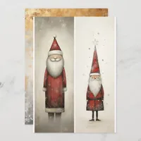 Whimsical Santa Claus Promotional Bookmarks on Holiday Card