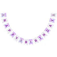 Purple and Pink Happy Birthday Banner
