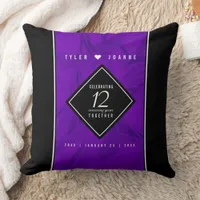 Elegant 12th Silk Wedding Anniversary Celebration Throw Pillow