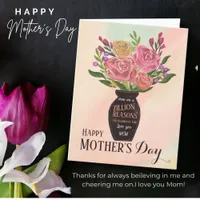 Mother's Day Vase with Flowers Holiday Card