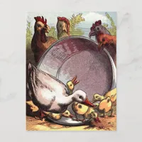 Ducklings and Hens Postcard