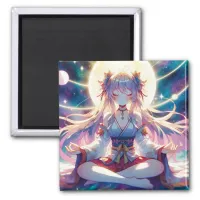 Namaste Anime Girl Meditating Magnet