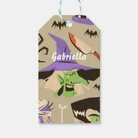 Customizable Halloween Vintage Pattern Gift Tags