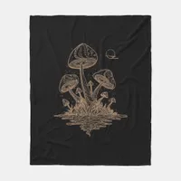 Cottagecore Mushrooms Fungi Goblincore Aesthetic Fleece Blanket