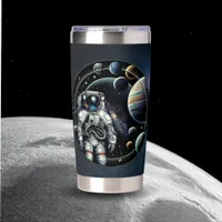 Vintage Astronaut and Planets Insulated Tumbler