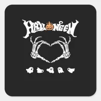 Skeleton Hand With , Halloween Design Square Sticker