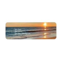 Beach Sunset Coastal Ocean Label