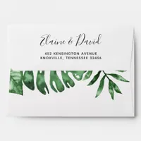 Rustic Tropical Nature Botanical Greenery Wedding Envelope