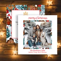 Cute Cottage Core Family Photo Christmas Holiday Card
