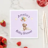 Sweet Little One on the Way Lavender Baby Shower Napkins