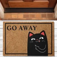 Go Away Middle Finger Cat Funny Doormat