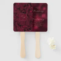 Formal Paisley Wedding Burgundy ID767 Hand Fan