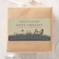 Vintage Chickens Grass Field Rustic Farm Fresh Egg Label
