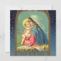 Vintage Madonna and Child Christmas Holiday Card