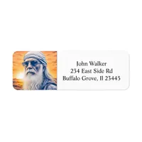 Personalized Old Dude Funny Hippie Biker Guy Label