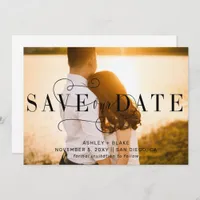 Stylish Handwritten Calligraphy Photo Save The Date