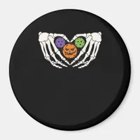 Funny Pickle Halloween Skeleton Hands Heart Pumpki Magnet