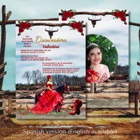 Masquerade Ranch Quinceañera Tu Foto Invitation