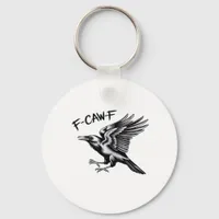 Funny Crow F-Caw-F Essential Minimal Clean Keychain