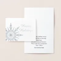 Winter Snowflake Business Happy Holidays Foil Card