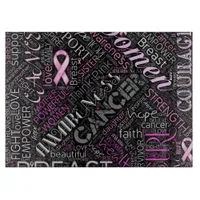 Breast Cancer Awareness Word Cloud ID261 Cutting Board