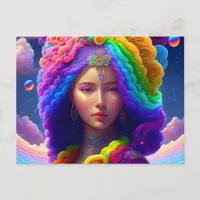 Woman of Many Colors Fantasy AI Generated Art Postcard