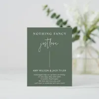 Green Nothing Fancy Just Love Wedding  Postcard