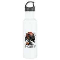 F-Caw-F Funny Raven Gothic Crow Bird Halloween Tre Stainless Steel Water Bottle