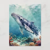 Beautiful Impasto Whale Oceanic Keep in Touch Postcard
