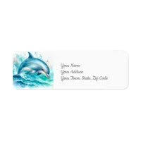 Dolphin Under the Sea Coastal Beach Label