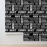 Jamaican Cuisine Typographic Kitchen Wallpaper