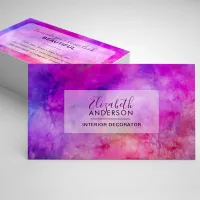 Abstract Watercolor Purple Fashion Trendy Modern Business Card