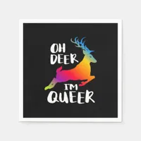 Oh Deer Queer Pride Minimal Artistic Style  Napkins