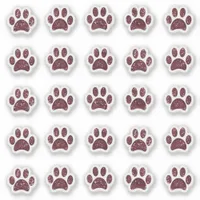 Sparkly Rose Gold Glitter Paw Prints Sticker Set