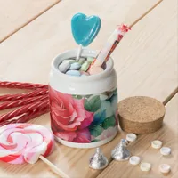 Whimsical Rose Pattern Candy Jar