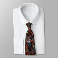 Vivid Alien Encounter Art Neck Tie