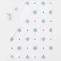 Christmas snowflakes and dots pattern baby blanket