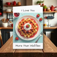 Love you more than Waffles | Happy Anniversary  Card